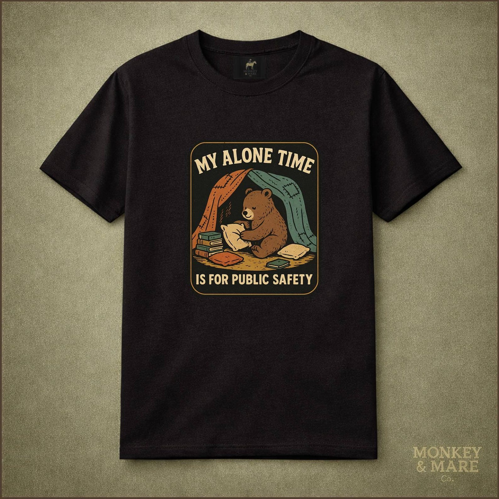 Cozy Bear Shirt, My Alone Time Is For Public Safety, Funny Introvert Stay Home Tee S