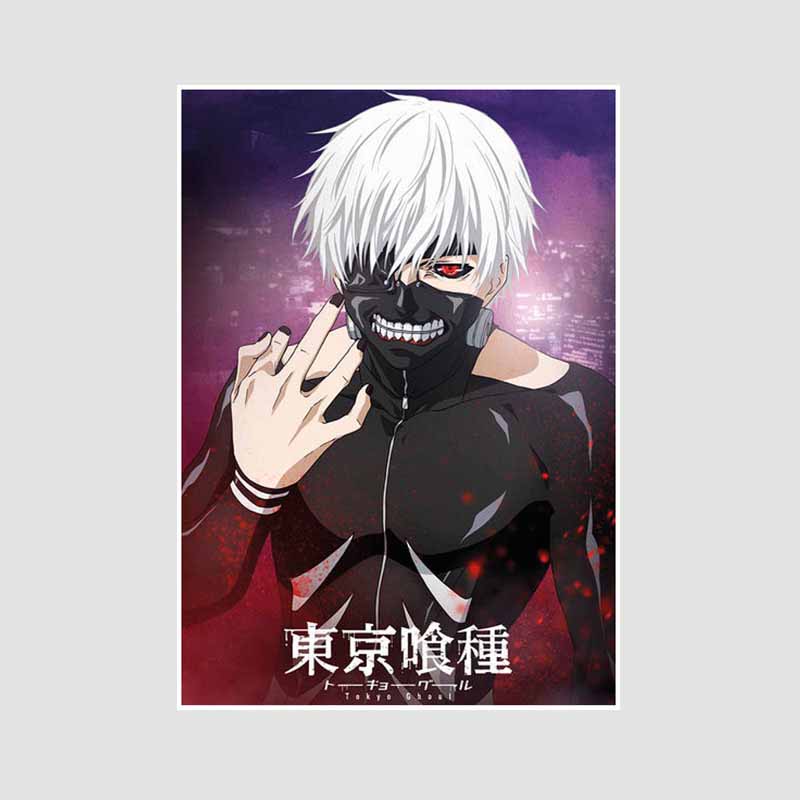 Bílý papír Plakáty a tisky Tokyo Ghoul Klasické japonské anime Nástěnné umění Malba Plakátová nástěnná malba Obrázek Manga Dárek pro fanoušky Pokojová dekorace Domácí dekorace