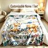 Elefanten-Thema Weiche Decke Personalisierter Benutzerdefinierter Name Textdruck Warme Decke Zuhause Sofa Schlafzimmer Dekoration