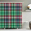 Green Red White Plaid Shower Curtain Waterproof Fabric Bathroom Decor Accessories For Home Improvement Xmas Holiday Decoration G