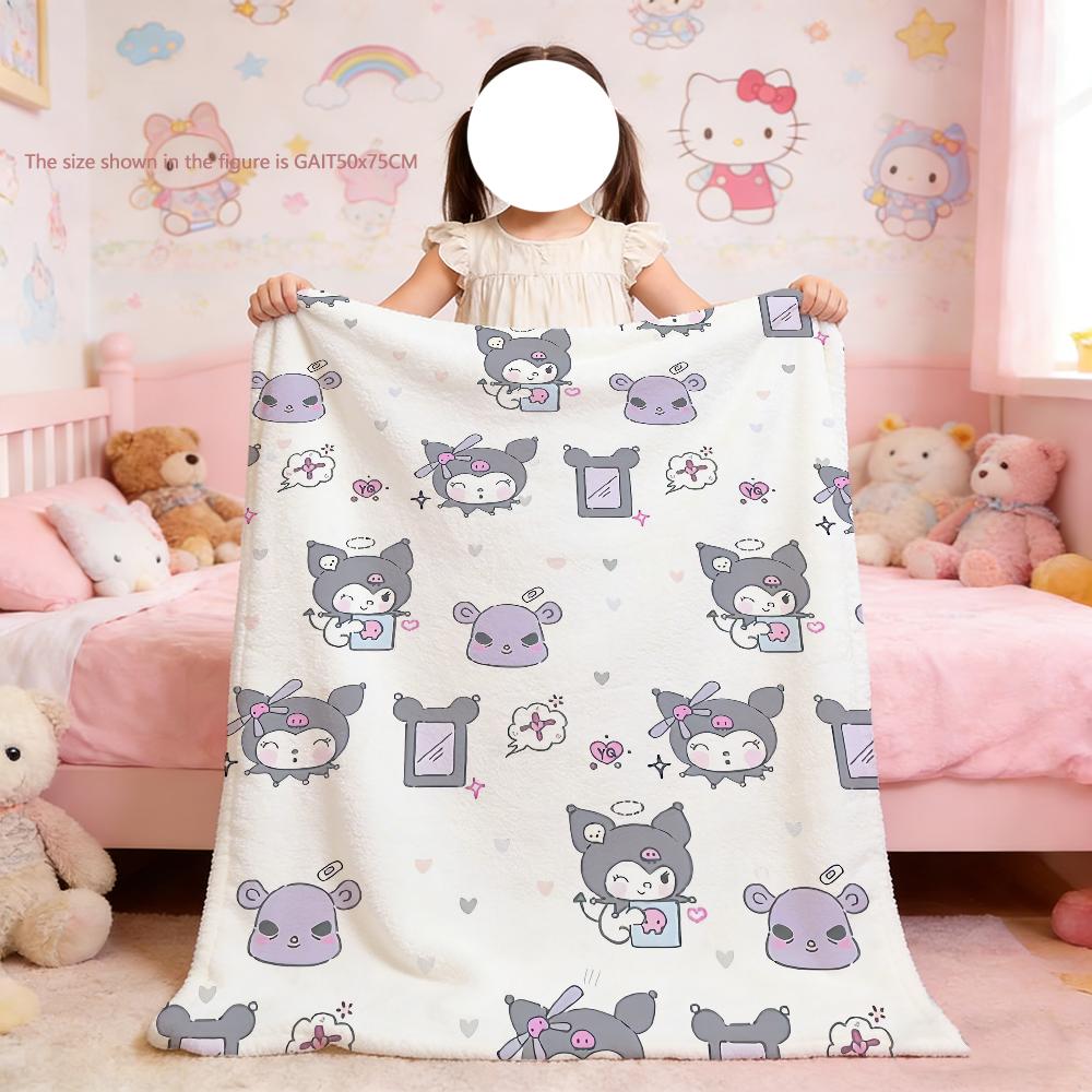 

Cute K-Kuromi Cartoon Cool purple Blanket For Soft Throw Blanket for Picnic Bed Sofa Home Bedroom Cozy Warm Comfortable 75x90cm