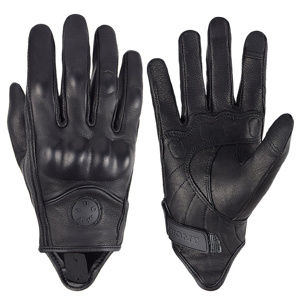 Vintage Goatskin Motorcycle Gloves Summer Men Brown Retro Leather Motorbike Motocross Glove