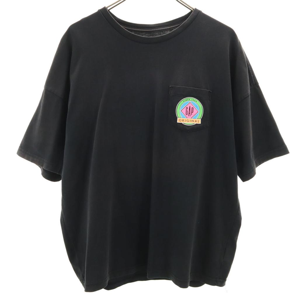 Gap Back Logo Short Sleeve T-shirt M Black Men's Used