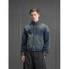 Mens Relaxed Fit Washed Denim Jacket With Stand Collar Fall Casual Outerwear In Blue