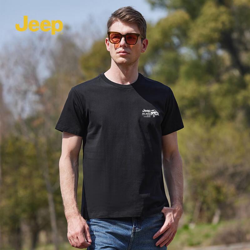 JEEP Unisex Printed Cool-Feel Short-Sleeve T-Shirt XL чёрный