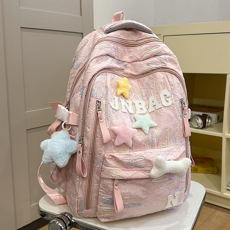 Schoolbags Children Elementary School Girls Junior High School Students High School Students Make up Lessons Bag Letters High Appearance