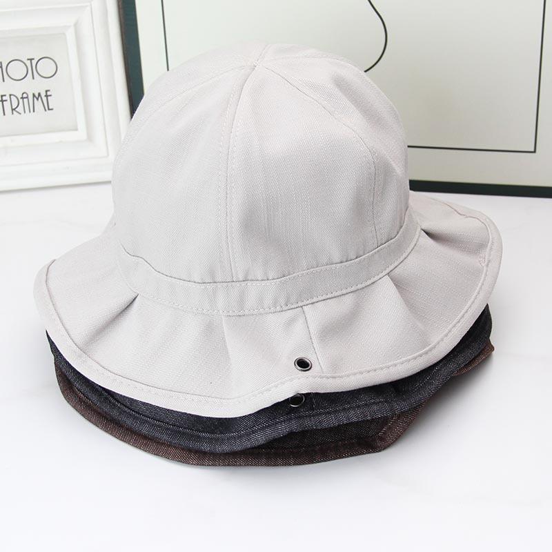 Foldable ruffle edge pleated dome bucket hat women's wide-brimmed outdoor travel shows small face daily versatile basin hat tide