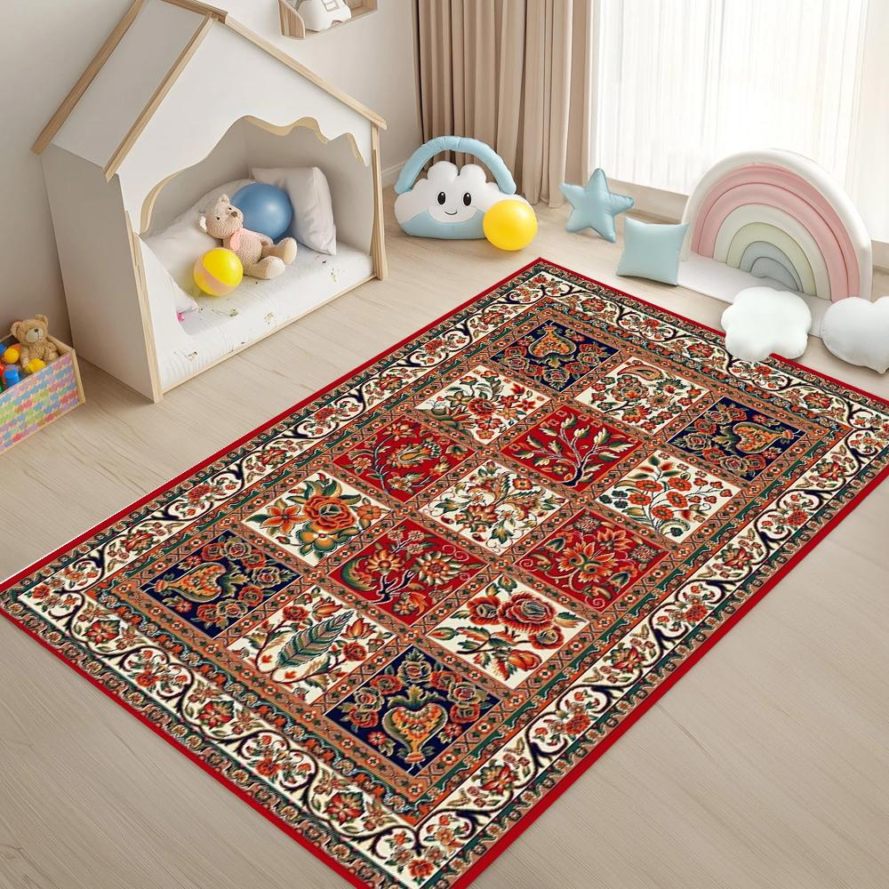Turkey Persian Bohemian Area Rug Large,Carpet Rug for Living Room Bedroom Sofa Doormat Decoration,Kid Play Non-slip Floor Mat