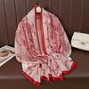 90*180 Elegant Ethnic Faux Silk Scarf For Women Large Cashew Satin Beach Towel Neck Scarf And Wraps For Ladies