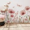 Watercolor Pink Yumeiren Dragonfly Bedroom Living Room Entrance Hall Background Wall Beautification Stickers