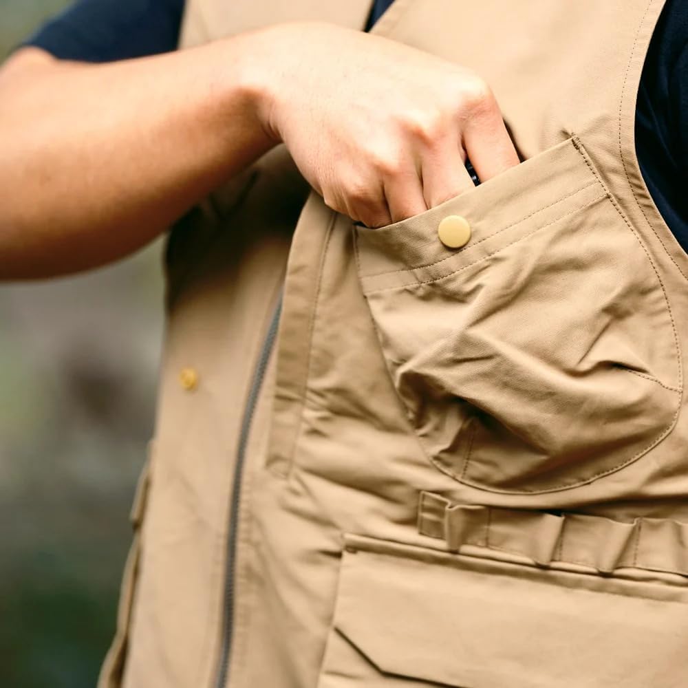 WAKU Best Shot Vest for Preserving the Human for Fishing and Work [WAKU] History, Multi-functional, Camping, Fishing, Multi-Pocket, (Black)