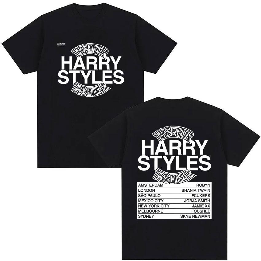 Harry Styles Together Tour 2026 T-shirt con Fantasia Uomo Hip Hop Pop Moda Lusso T-shirt Casual Cotone T-shirt Street Wear Y2K