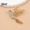 Vintage Alloy Brooch Bling Rhinestone Hummingbird Brooch  Hollow Flying Bird Jewelry Pin  Accessory for Coats Scarves Dresses Shirts Lapel Pin
