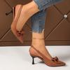 Sandali Estivi Punta Donna Scarpe con Tacco Alto Stiletto Sandali con Fiocco Scarpe da Banchetto