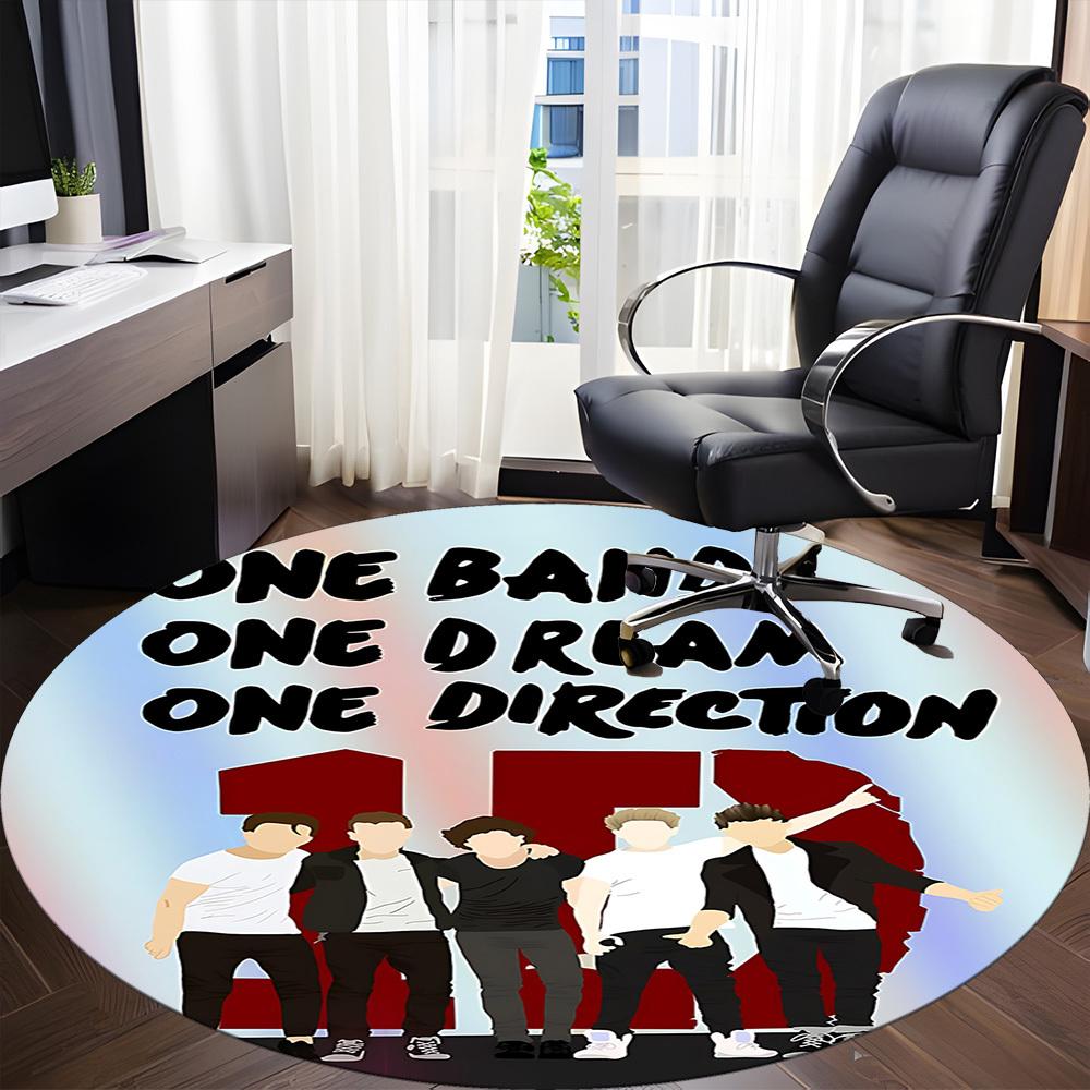 1pc One Direction Music Band Office Round Area Rug, Under Office Chairs Bedroom Living Room Home Decor a1016294