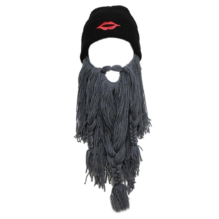 Thick Knit Beard Hat for Teen Handmade Funny Carnival Theater Performances Hat