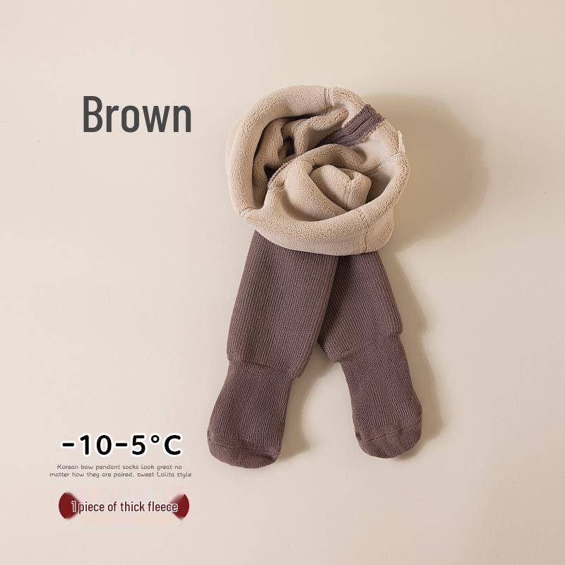 Winter Fleece-Lined Baby Leggings: Warm, Open-Crotch, Thickened One-Piece Pants for Children