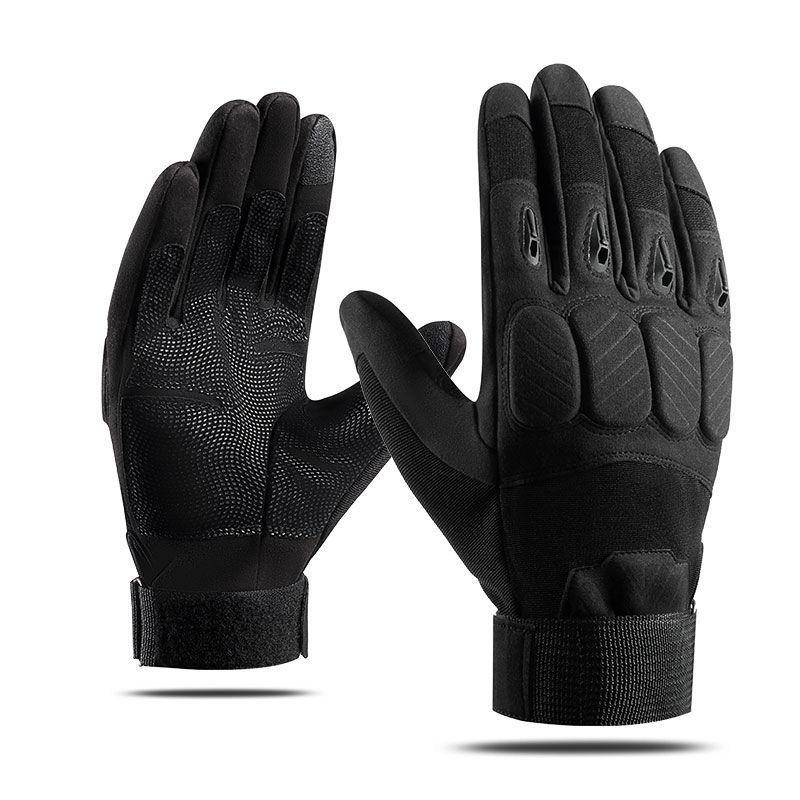 

Tactical gloves Outdoor sports riding gloves All-finger locomotive motorcycle Four-piece design Non-slip and anti-cut touch screen gloves M чорний
