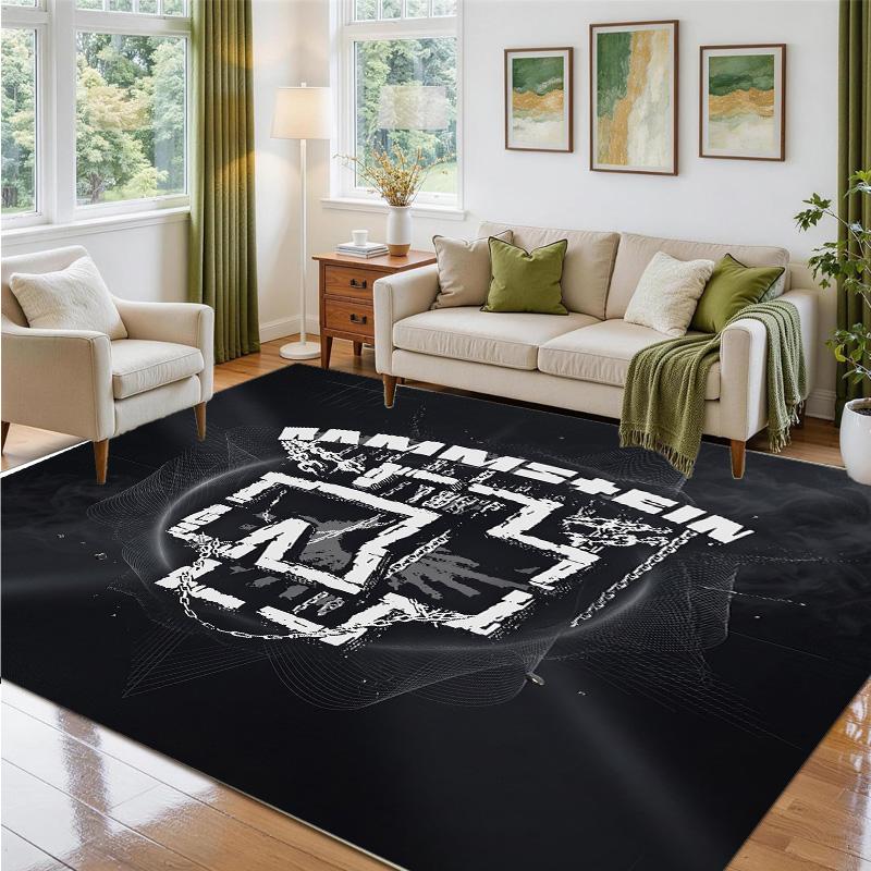 Rammstein Design Crystal Velvet Rug Soft Decorative Mat for Bedroom Entrance