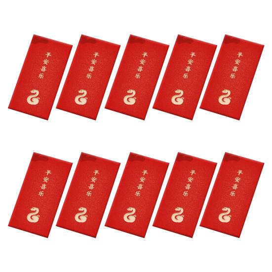 10 stk røde konvolutter 2025 kinesisk slange månenyttår røde pakker bærbare velsignelse røde heldige pengekonvolutter til nyttårsfest