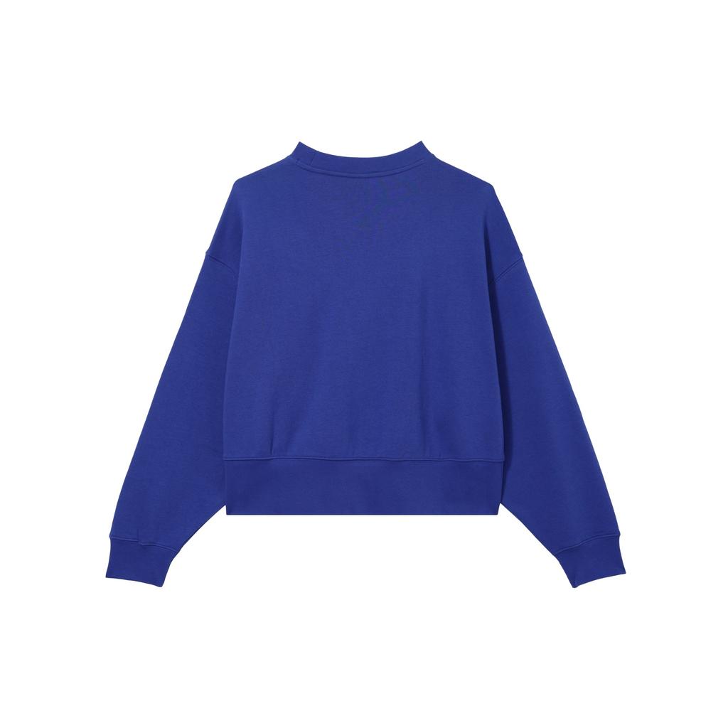 adidas Sweat-shirt à manches longues et col rond de couleur unie Originals pour femme Bleu fluorescent IA6501