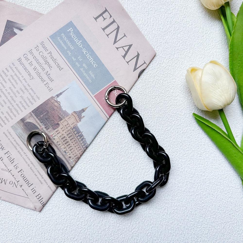 Pearl Chain Portable Lanyard Chain Pearl Wind Small Fresh Women'S Black And White Chain Bow Light Luxury