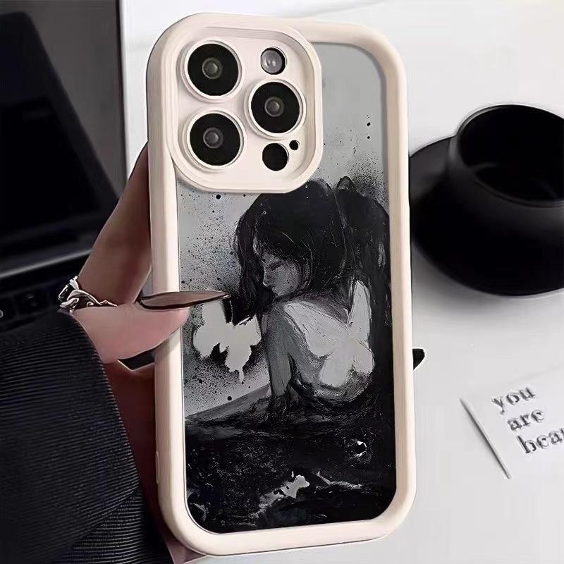 Butterfly Back Girl Applicable iPhone13promax Phone Case 15plus Apple 14pro Creative 12 Soft x