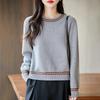 Pure Cotton Knitted Bottoming Women's New Seven-needle Thickened Warm Long-sleeved Inner Sweater Top