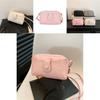 Candy Color Korean Style Soft Surface 2023 Fashion Winter Casual Solid Color Single Shoulder Crossbody Small Square Bag Women Black
