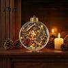 Christmas Theme Hanging Charms Tree Crystal Ball Pendant with LED Light, Built-in Christmas-themed Durable Acrylic Holiday Pendants Pattern