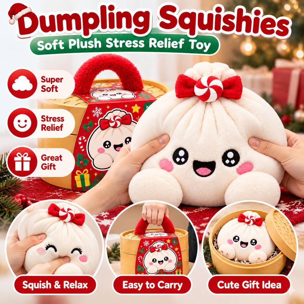 Stress Relief Giant Christmas Dumpling Pillow Soft Plush Squeeze Dumpling Toy Kids Gift
