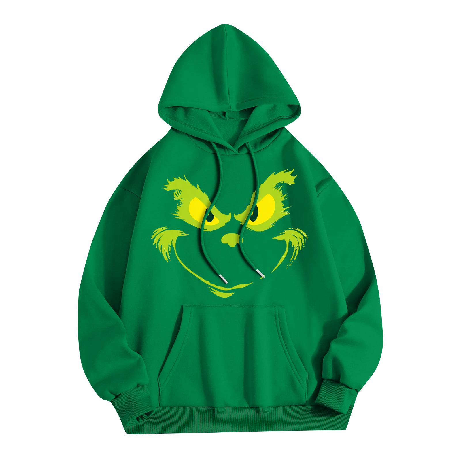 

Женская модная повседневная толстовка с капюшоном и карманами с рождественским принтом M