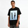 Tattoo Girl Looking In Mirror Graphic Tee Casual Loose Fit Trendy Daily Wear Top Pure Cotton T-shirt