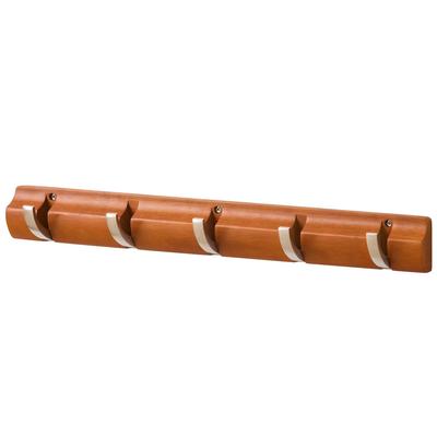Doshisha Wall Wall Wood Grain Easy Installation with Mounting Suitable for Minimizes Hole Strong Wall Mounting 57cm Hanger, 5-Hook Mount, Open/Close