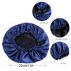1pc Double Layer Adjustable Satin Bonnet Solid Color Elastic Button for Women Hair Hat Nightcap Silky Satin Fabric