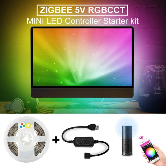

GLEDOPTO ZigBee Mini 5V RGB + CCT Контроллер DC APP Smart Voice Control Strip Light
