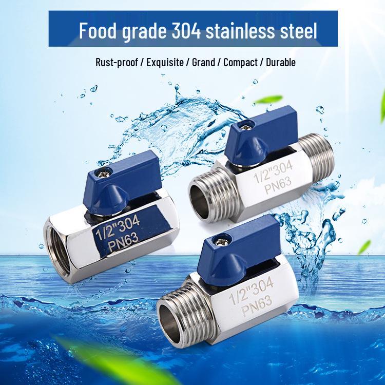 Xingteng Stainless Steel Mini Ball Valve with Internal/External Threads and Barb Connection
