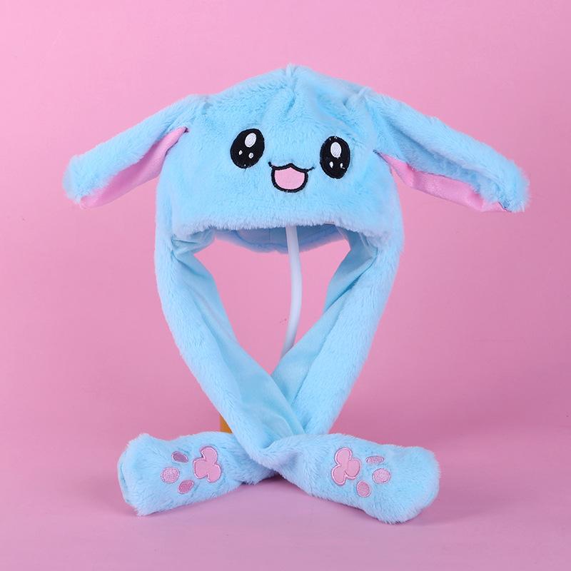 Bunny Ears Plush Hat Cute Bunny Hats Moving Ear Rabbit Hat with Moving Ears Cute Soft Plush EMA