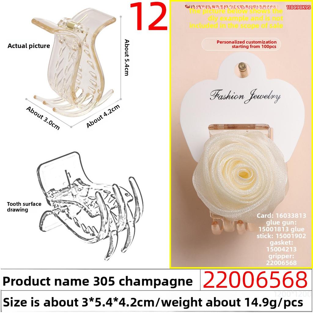 Back of The Head Hair Clip Clip Accessory Large Plastic Hair Clip Three-toothed Hair Clip