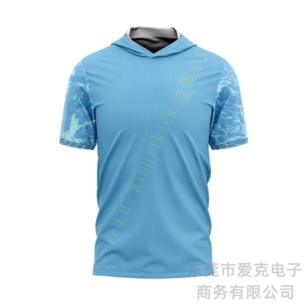 Fishing clothing Sunscreen quick-drying clothing Summer men's short-sleeved hooded outdoor sportswear Breathable Luya fishing shirt