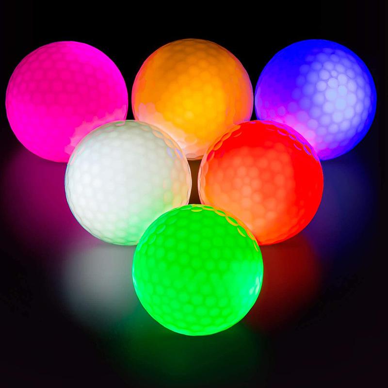 1Pc Colorful Led Light Up Golf Balls Night Golf Ball Official Size Weight Glow In Dark Perfect For Golf Long Distance Practice
