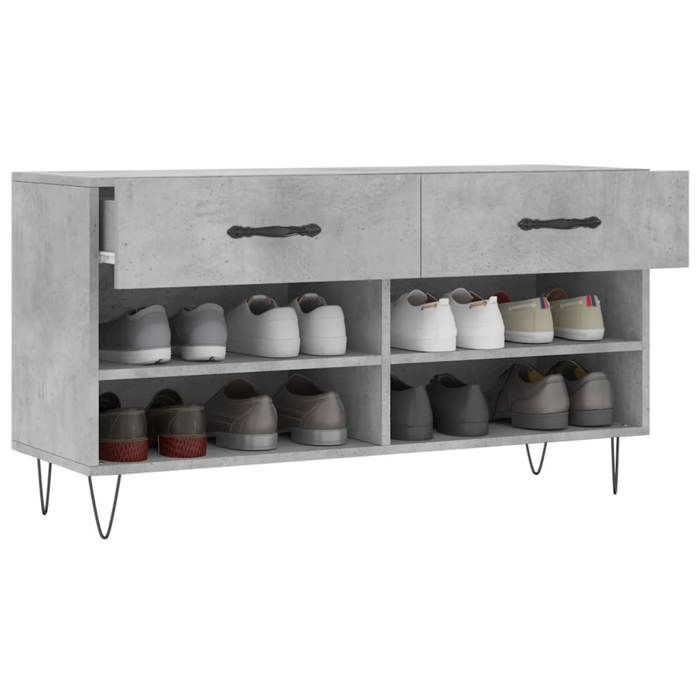 Maison Exclusive - Banc à chaussures gris béton 102x35x55 cm bois d'ingénierie