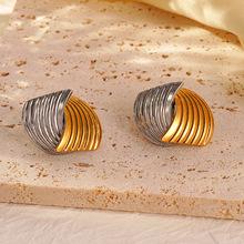 ins round stainless steel hollow earrings, chubby irregular round ball ear buckles, European and American fashion personalized jewelry
