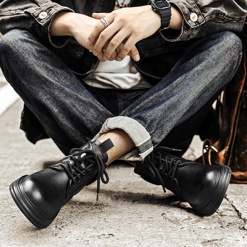 Fashion Business men's short boots Classic British gentleman style Outdoor leisure party Daily Adults Office Black Brown shoes Hot