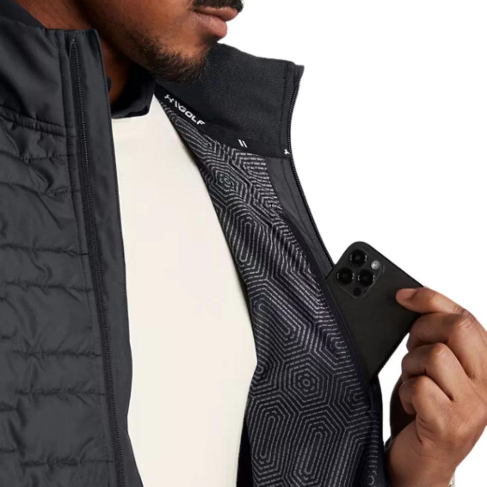 Under Armour Zip Collar Solid Vest Men Vests Black 1385830-001