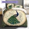 Peacock 2  Pattern Bedding Quilt Set Quilt Cover Pillowcase Home Decoration  Gift (1 * Duvet Cover + 2 * Pillowcase, Without Core)
