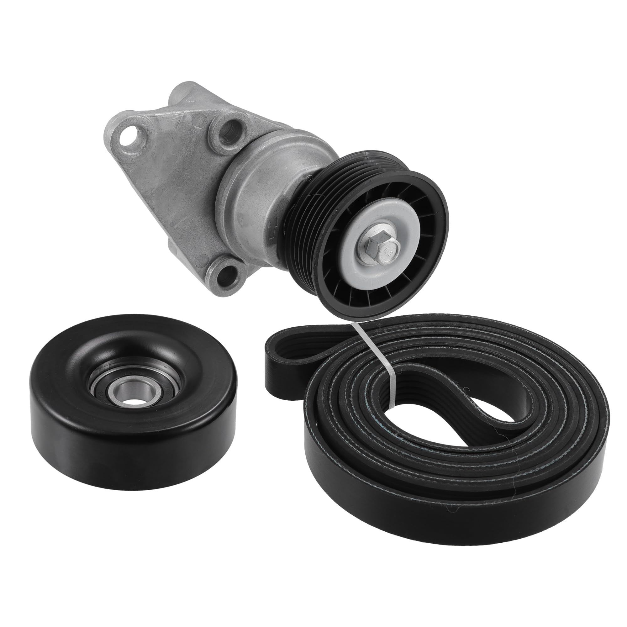 

uxcell 1 комплект Натяжитель приводного ремня Натяжной ролик в сборе Замена для Chevrolet Avalanche Серебристый тон Черный