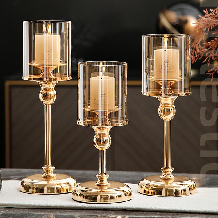 Wedding Supplies Wedding Party Table Decorations Metal Glass Candle Holders Lanterns Jars for Home Dining for Candlelight Dinner
