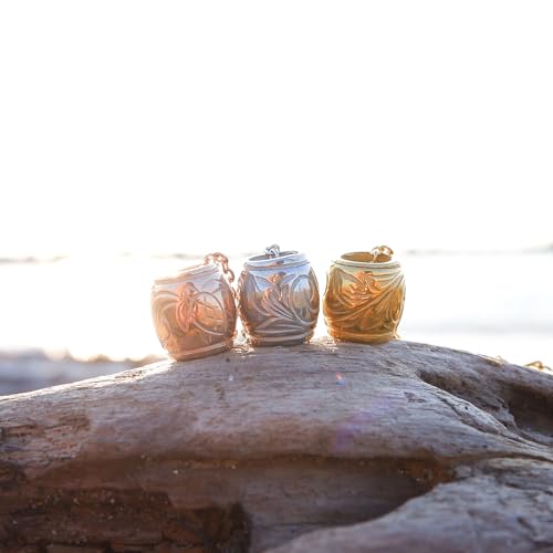 July Hawaiian Jewelry Necklace, Stainless Steel Necklace for Men and Women, Barrel, Honu, Turtle, Scroll, and Wave Designs, Hypoallergenic, Surgical S