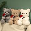 Kawaii Bear with Roses Plush Animals Toy Soft Bear Stuffed Doll Romantic Gift for Lover  Birthday Gifts for Girls Home Decor